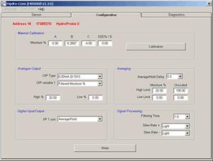 Hydro-Com Software for Sensor Calibration and Configuration
